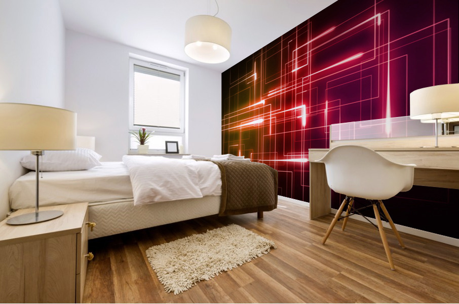 15 connection network light Mural print
