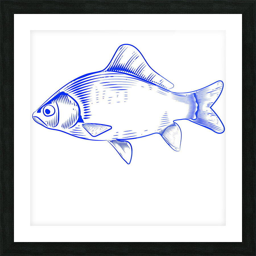 blue fish Picture Frame print