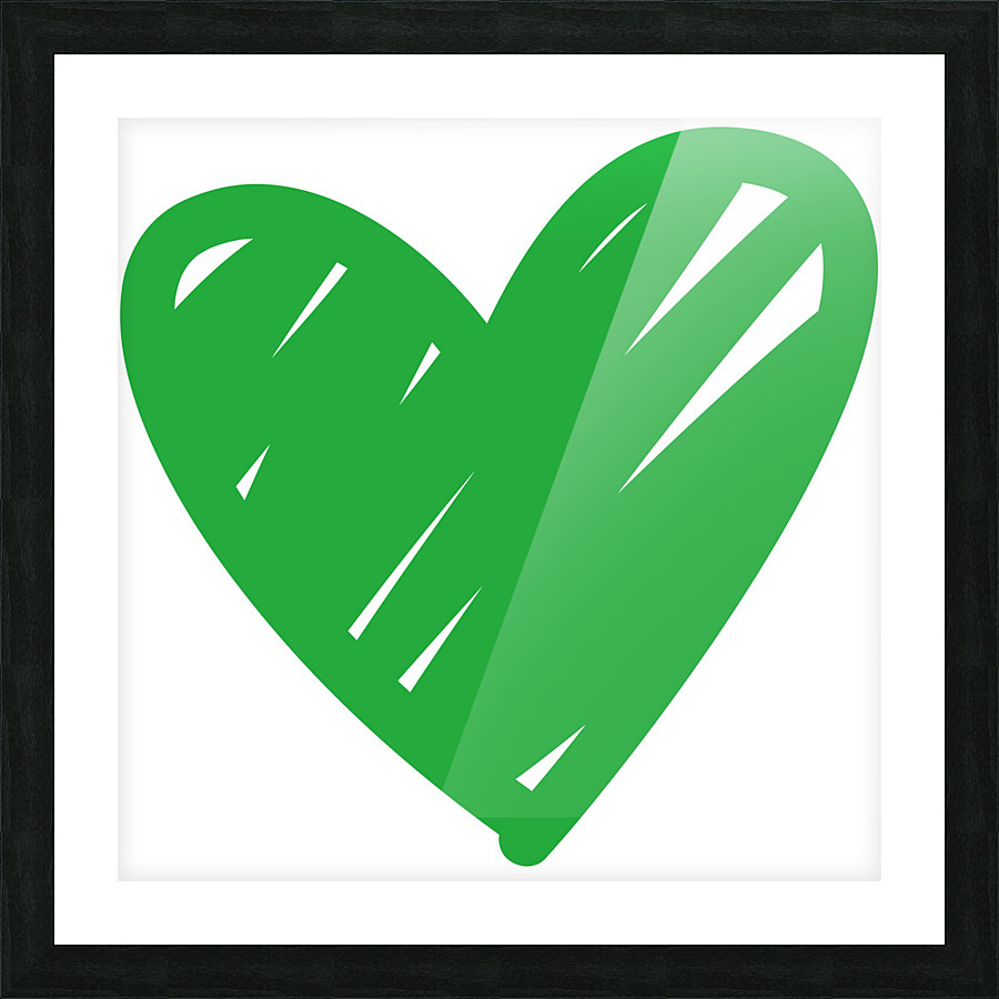 crossed green hearts Picture Frame print