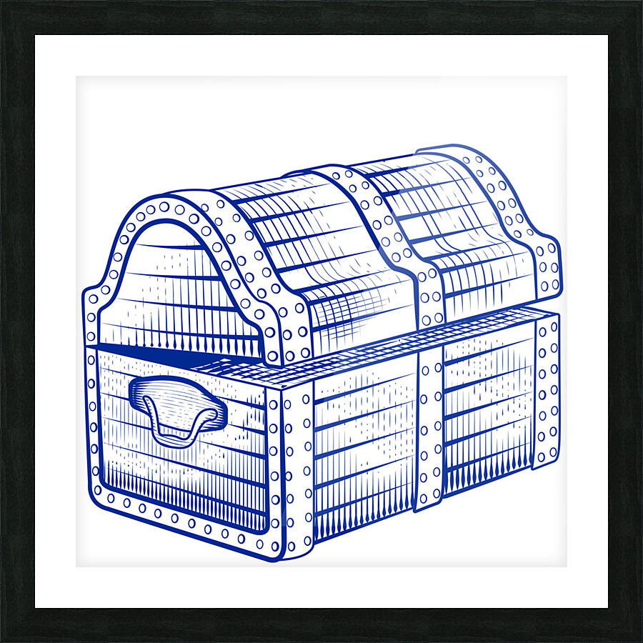 blue treasure chest Picture Frame print