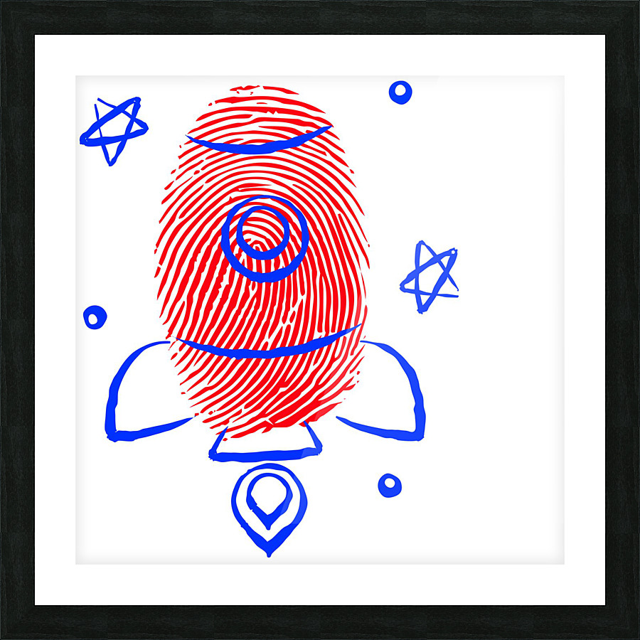 fingerprint spaceship Picture Frame print