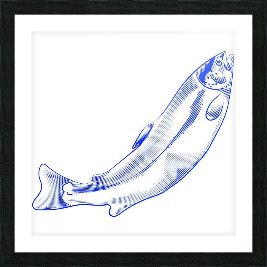 great blue salmon Picture Frame print