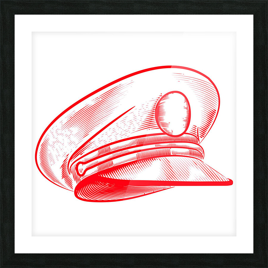 red commander hat Picture Frame print