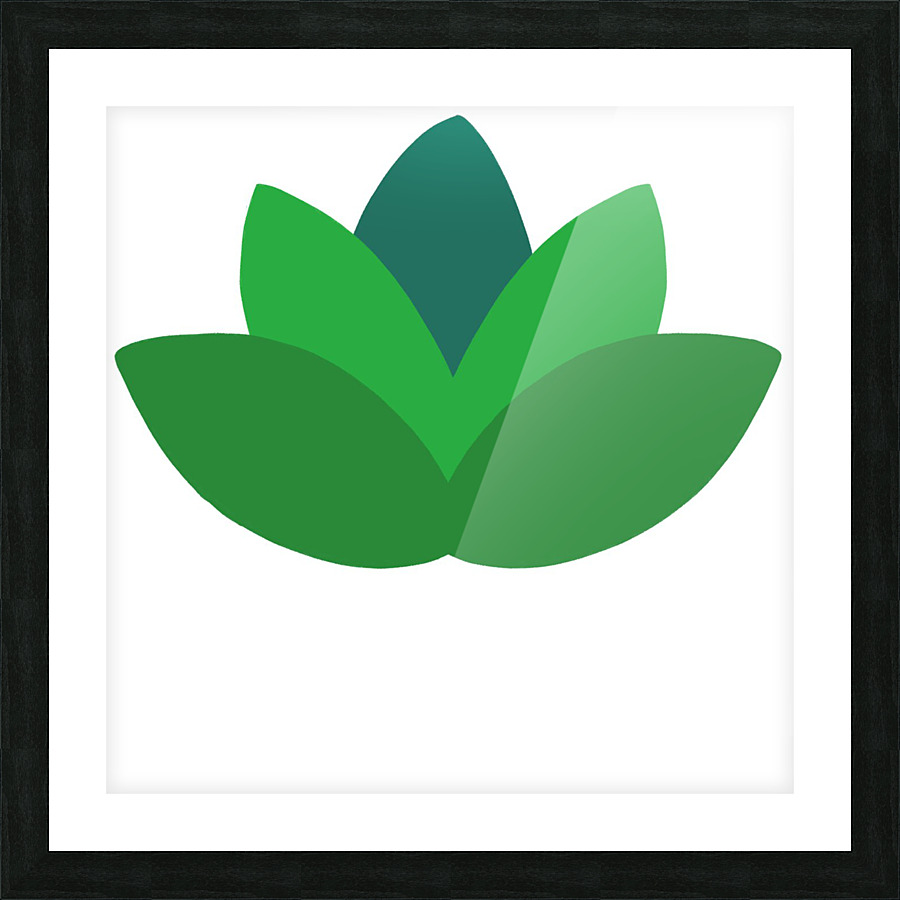 trident green lotus leaf Picture Frame print