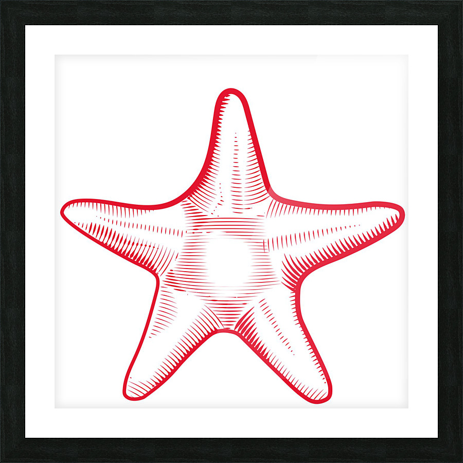 red starfish Picture Frame print