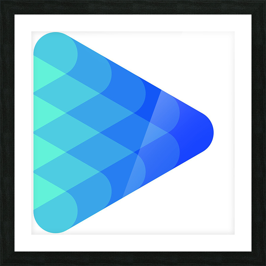 mixed blue triangle Picture Frame print