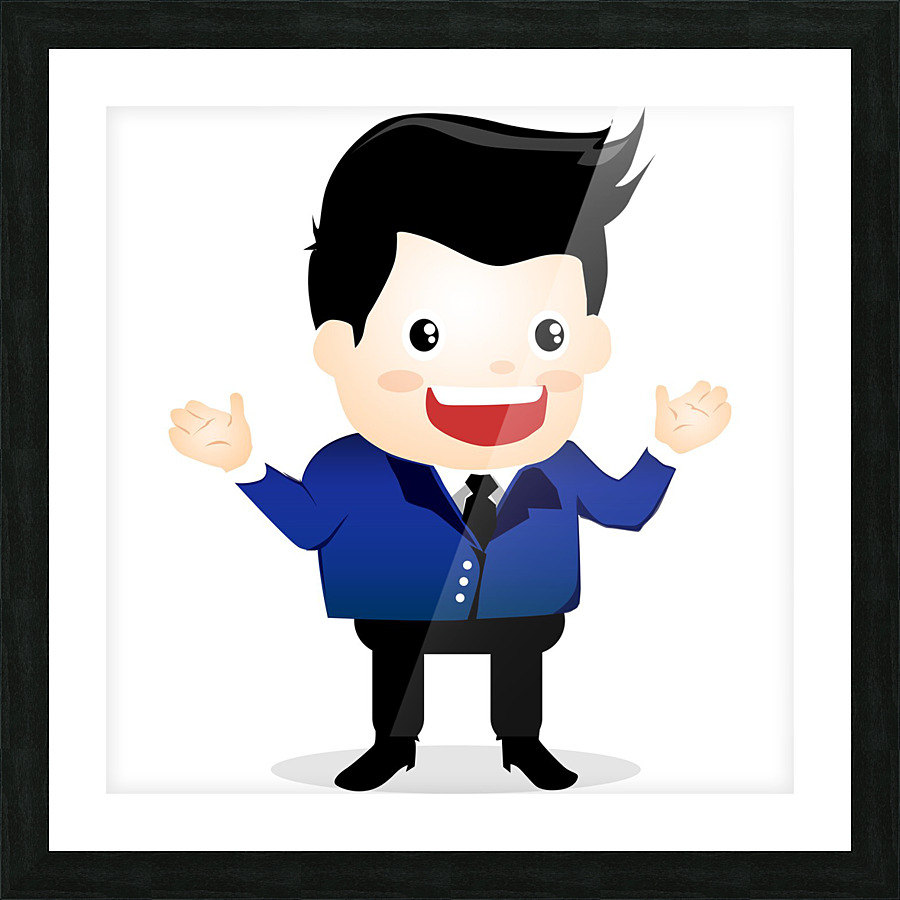 Man Blue Happy Picture Frame print