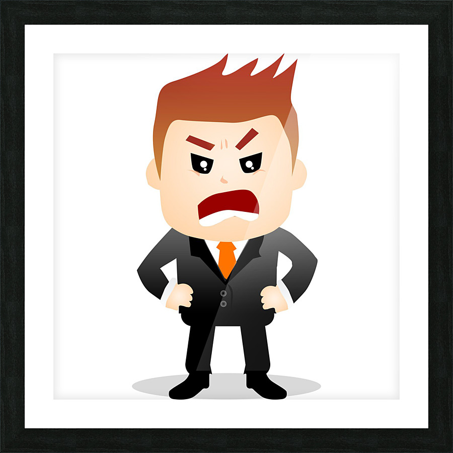 angry salesman Picture Frame print
