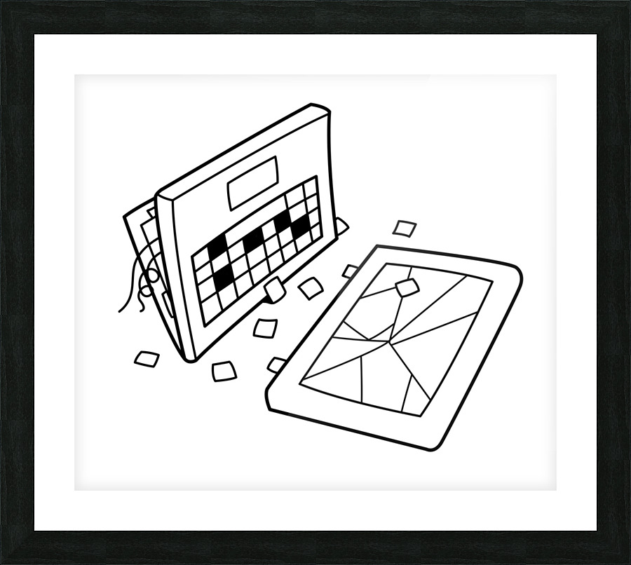 SmashedBrokenLaptopComputer Picture Frame print