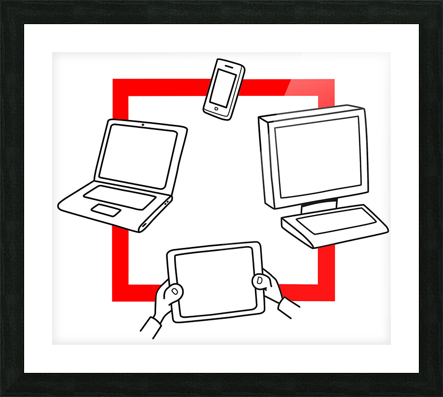 Computer Data Laptop Tablet Phone Internet Picture Frame print