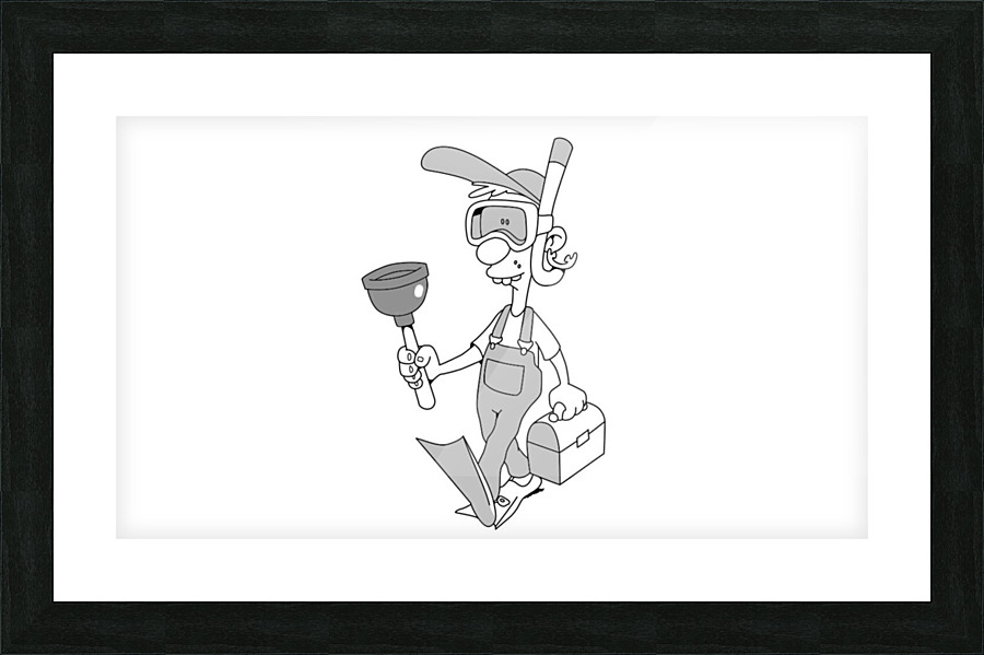 SnorkelMaskPlumber Picture Frame print