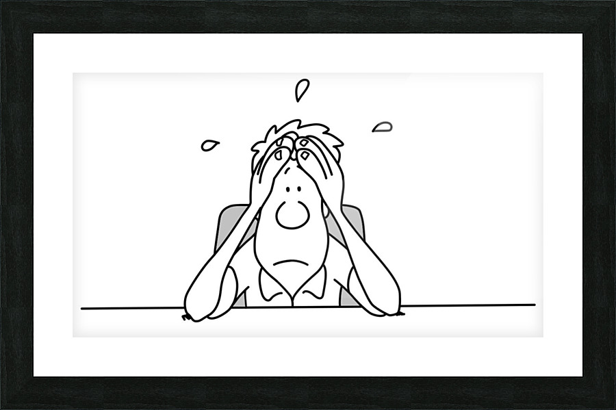 WorryStressNervousHeadHands Picture Frame print