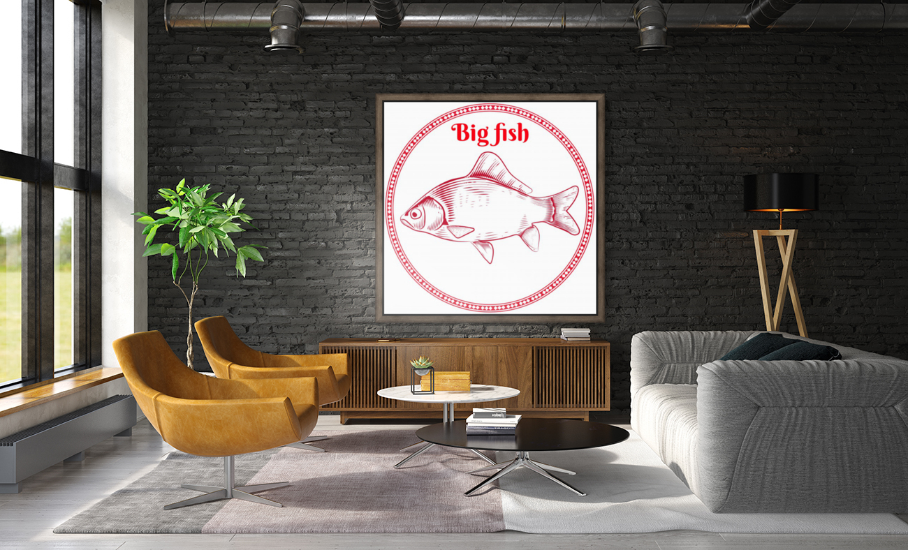 big fish in red circle Reproduction
