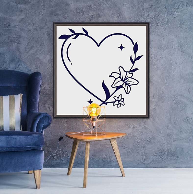 blue heart flower Reproduction