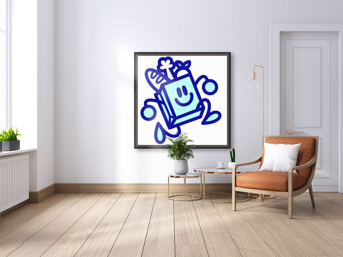 blue square sponge running Reproduction