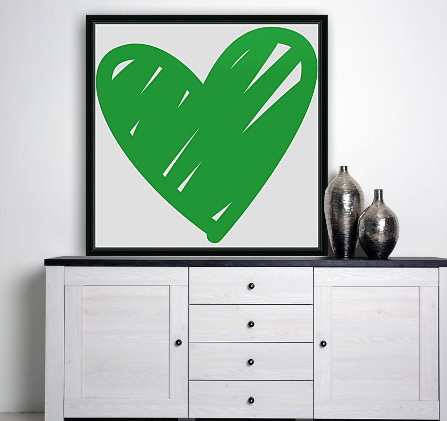 crossed green hearts Reproduction