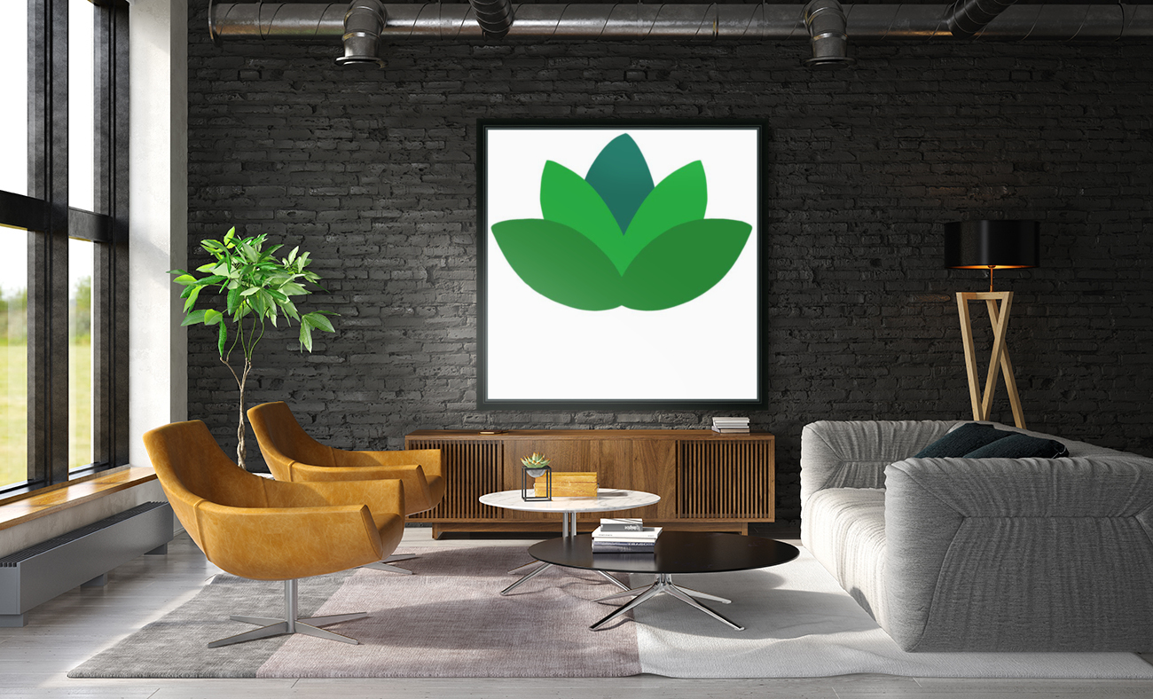 trident green lotus leaf Reproduction