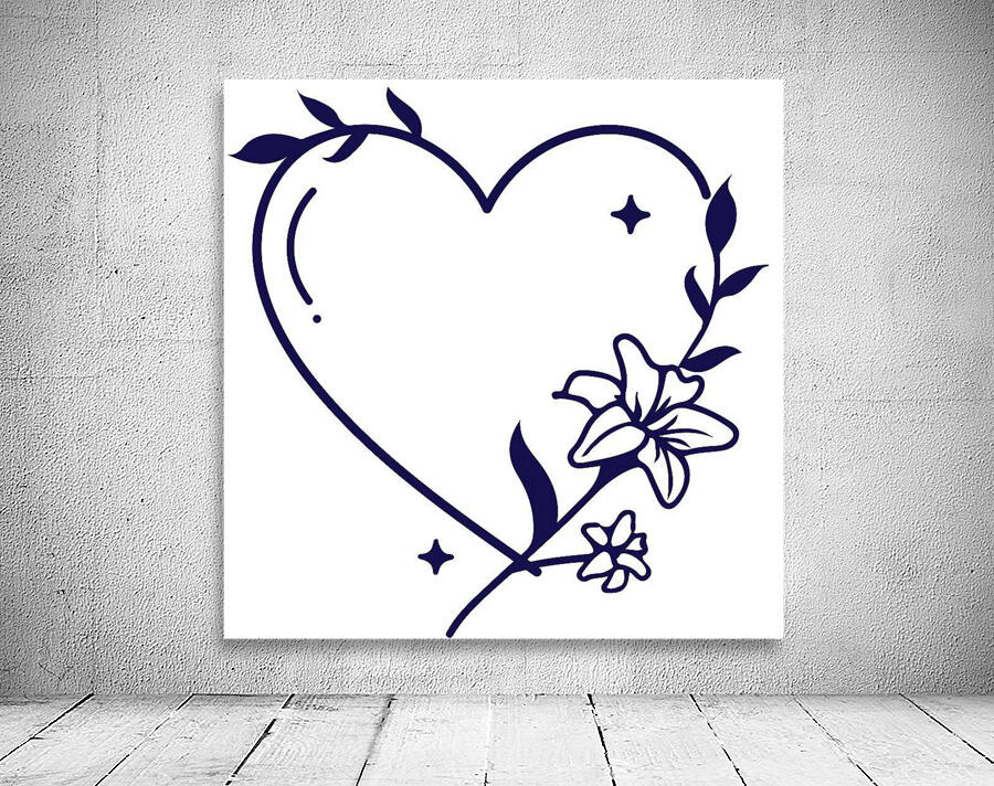 blue heart flower Wall Preview