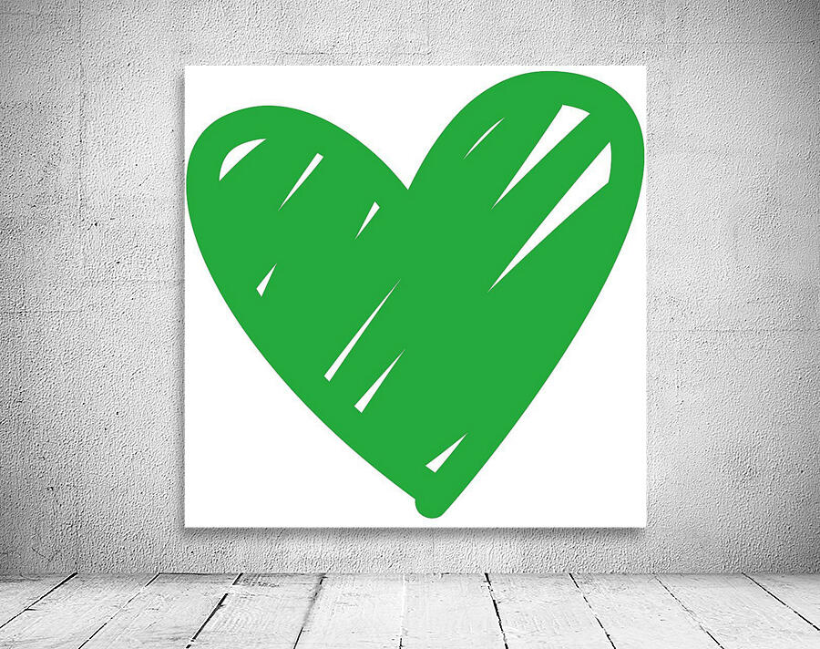 crossed green hearts Wall Preview