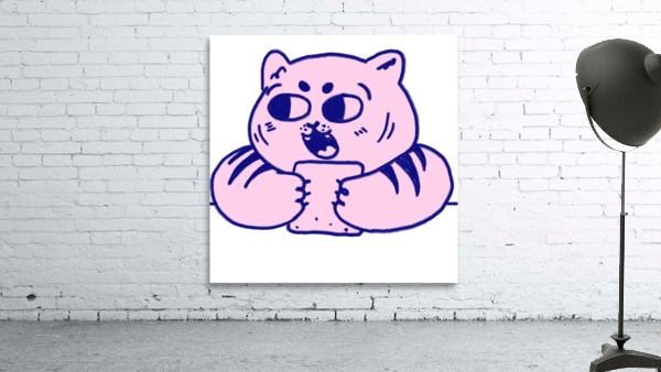 cat eats bread Wall Preview