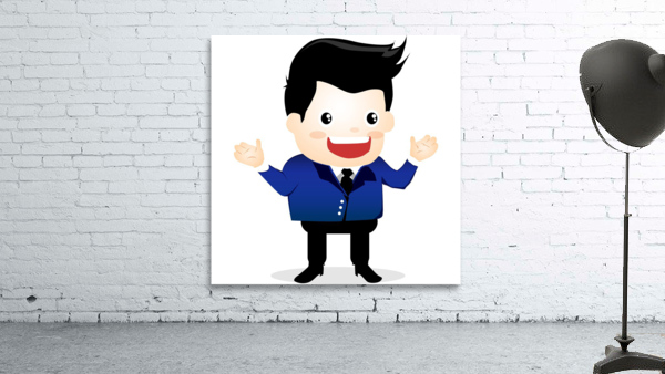 Man Blue Happy Wall Preview