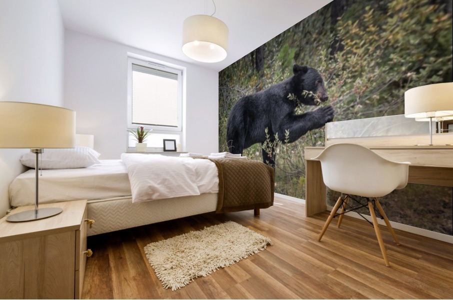 Berry Picking Bear Mural print