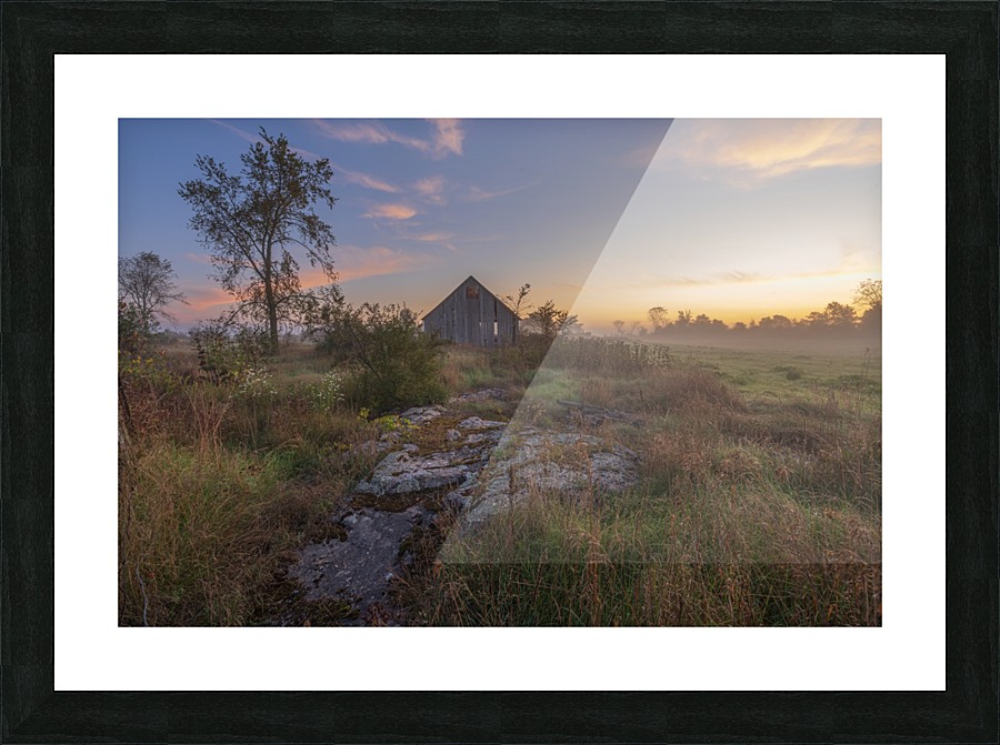 Misty Barn Picture Frame print