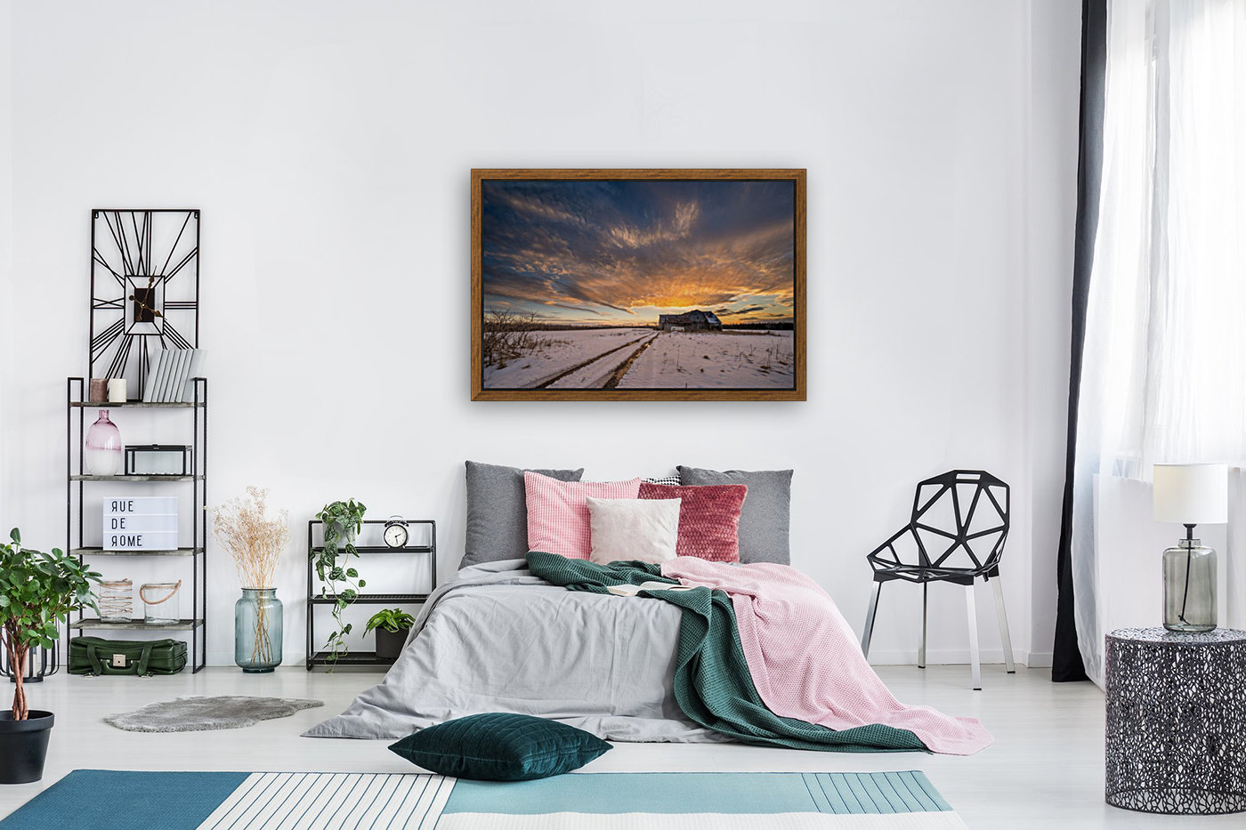 Firery Sunset Barn Reproduction