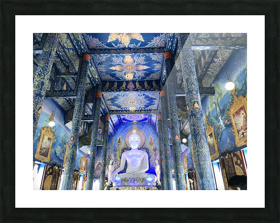 Blue Temple Picture Frame print