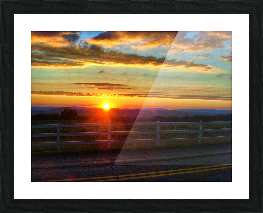 Country Roads Sunset Picture Frame print