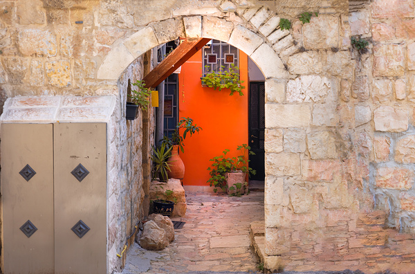 Israel Jerusalem old narrow streets of Nahlaot historic neighborhood with many small synagogues Digital Download