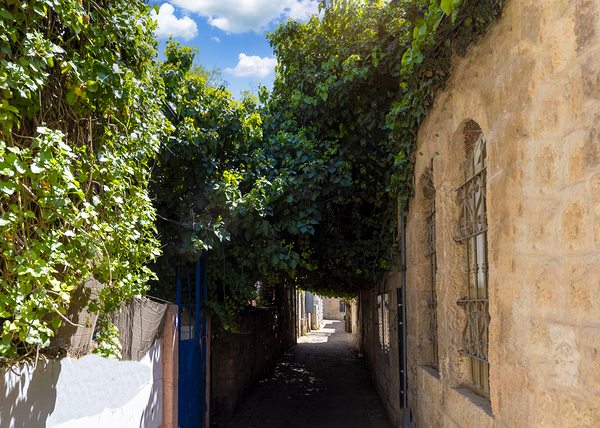 Israel Jerusalem old narrow streets of Nahlaot historic neighborhood with many small synagogues Digital Download