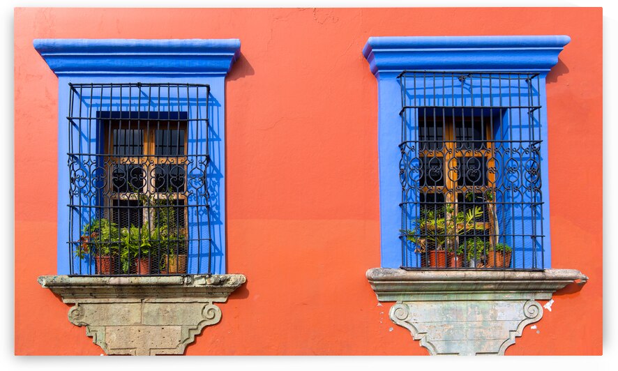 Oaxaca Mexico Scenic old city streets and colorful colonial buildings in historic city center by Elijah Lovkoff