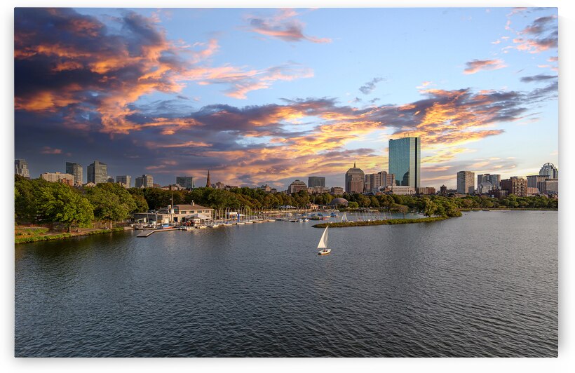 Panoramic view of Boston downtown and historic center from the l by Elijah Lovkoff