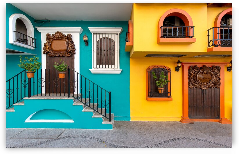 Puerto Vallarta colorful streets in historic city center near the sea promenade Malecon and Playa de los Muertos beach by Elijah Lovkoff
