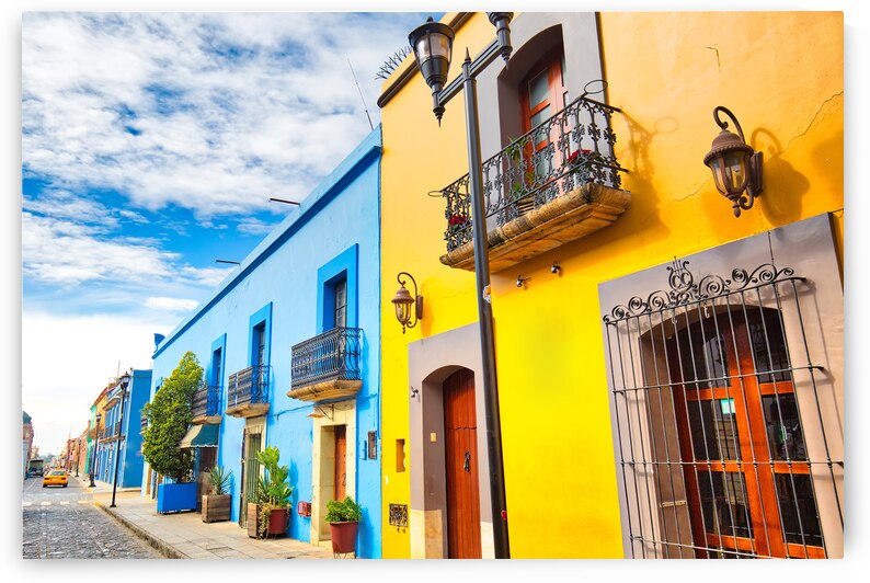 Oaxaca city Scenic old city streets and colorful colonial build by Elijah Lovkoff