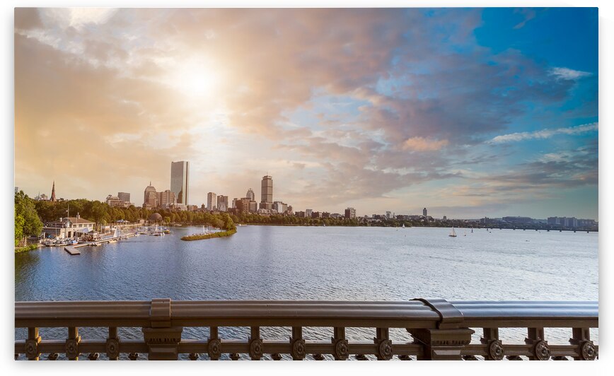 Panoramic view of Boston downtown and historic center from the l by Elijah Lovkoff