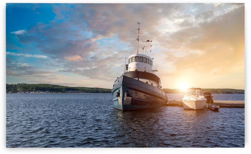 Midland town main harbor located on Georgian Bay in Simcoe County Ontario Canada by Elijah Lovkoff