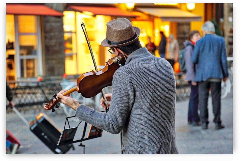 Florence Italy June 16 2017: Street musicians entertaining tou by Elijah Lovkoff