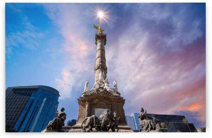 One of the major Mexico City tourist attractions Angel of Independence column located near city financial center and historic center El Zocalo by Elijah Lovkoff
