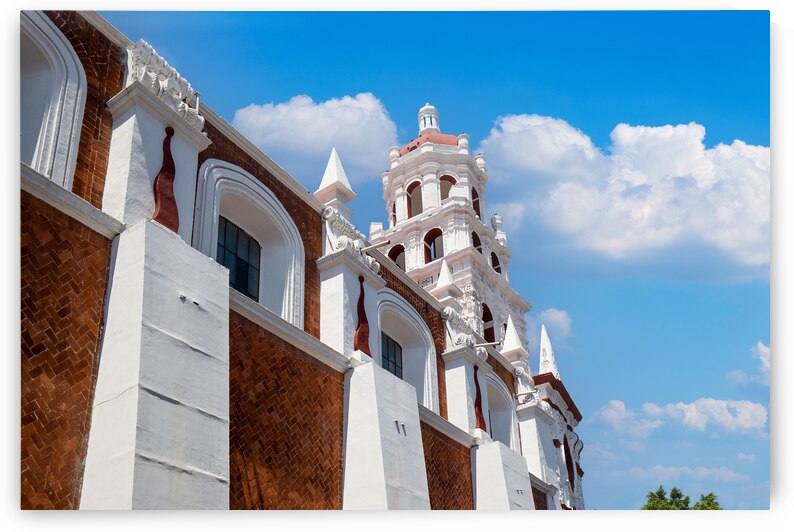 Colorful Puebla streets and colonial architecture in Zocalo historic city center by Elijah Lovkoff