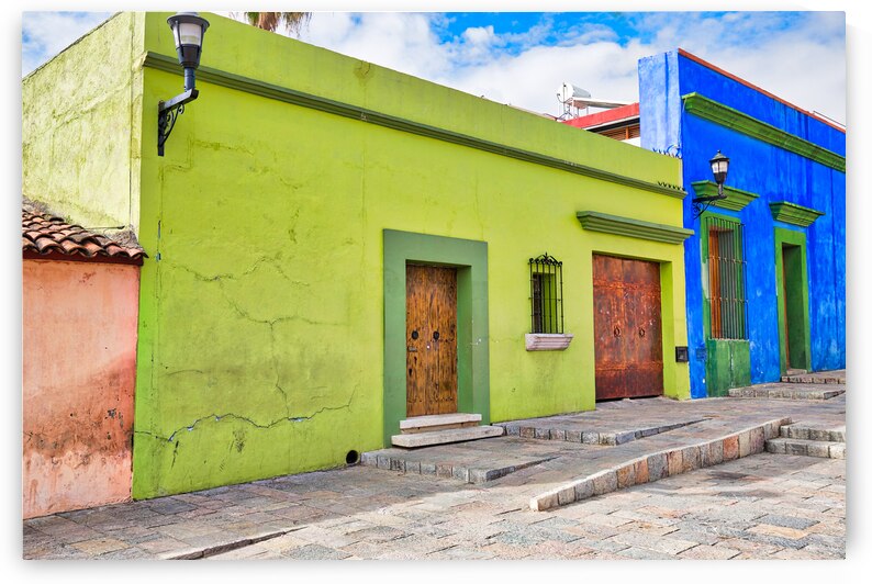 Oaxaca Scenic old city streets and colorful colonial buildings  by Elijah Lovkoff