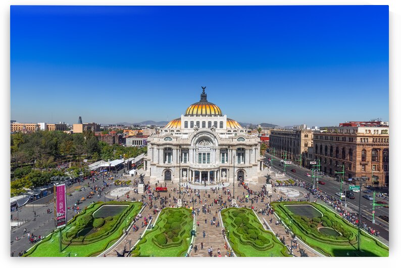 Mexico City Mexico 2 August 2019: Landmark Palace of Fine Arts by Elijah Lovkoff