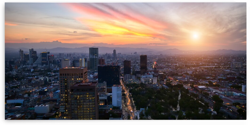 Panoramic view of Mexico City from the observation deck at the t by Elijah Lovkoff