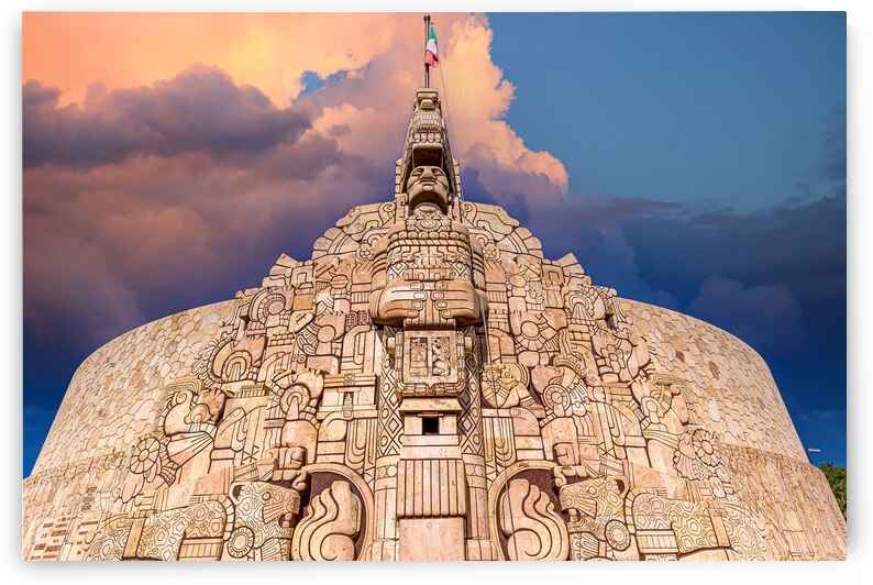 Merida an iconic Homeland Monument Monumento a la Patria located at the runabout of Paseo de Montejo by Elijah Lovkoff