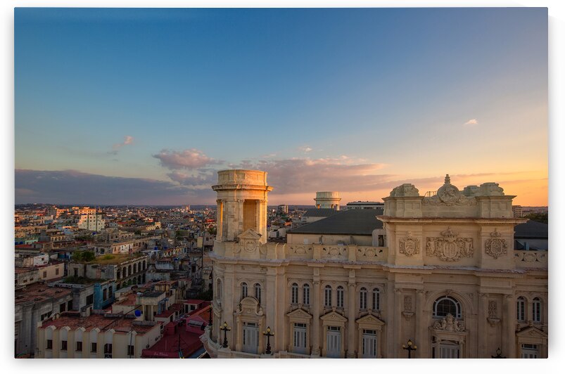 Panoramic view of an Old Havana and colorful Old Havana streets in historic city center Havana Vieja near Paseo El Prado and Capitolio by Elijah Lovkoff