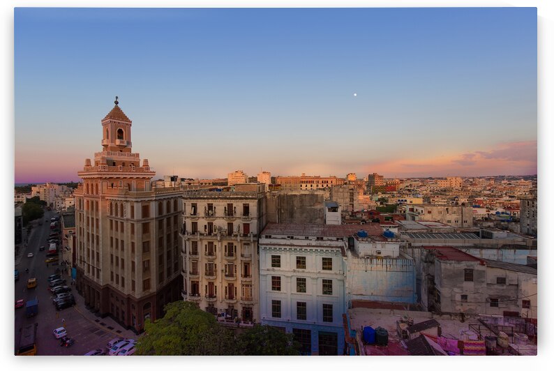 Panoramic view of an Old Havana and colorful Old Havana streets in historic city center Havana Vieja near Paseo El Prado and Capitolio by Elijah Lovkoff