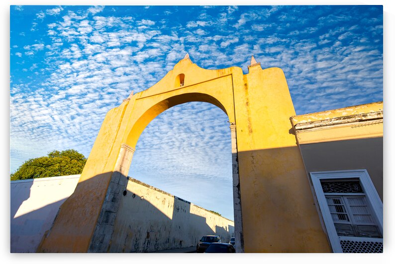 Scenic colorful colonial Merida streets in Mexico Yucatan by Elijah Lovkoff