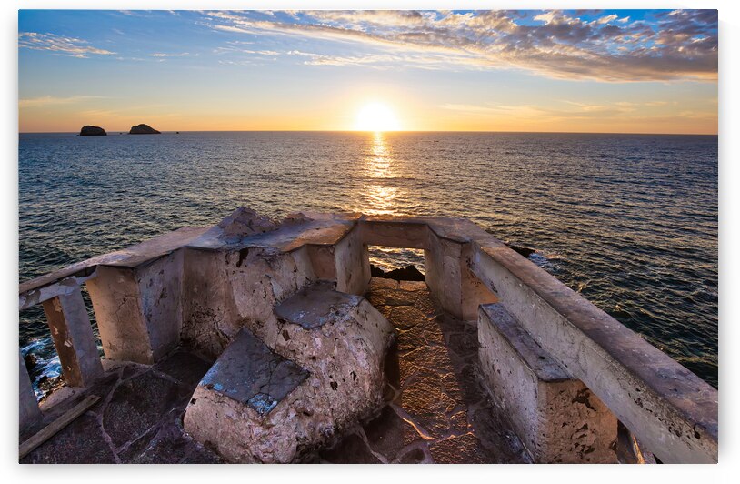 Famous Mazatlan sea promenade El Malecon with ocean lookouts a by Elijah Lovkoff
