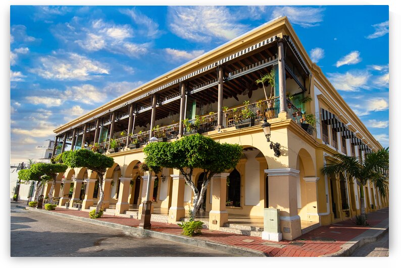 Mazatlan Old City central plaza in historic city center near ocean promenade and El Malecon by Elijah Lovkoff